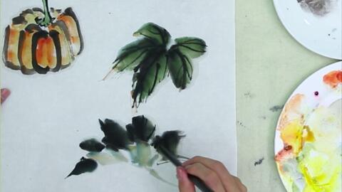 吃瓜国画画法,描绘人间烟火与趣味横生的画卷